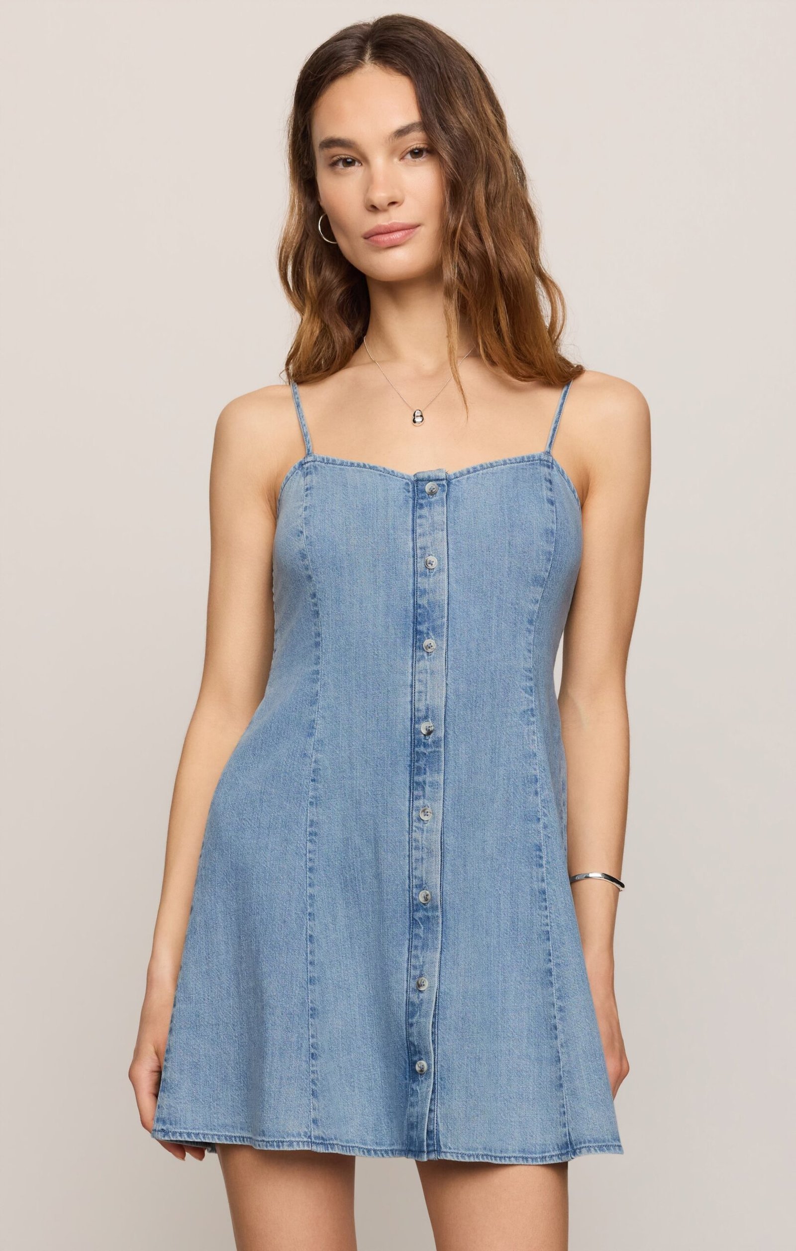 imrds-29212 Angel Eyes Denim Mini Dress - Image 1