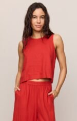 Sloane Linen Cropped Tank - Image 2