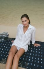 Helena Striped Airy Gauze Button Up - Image 2