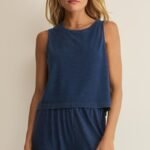 Sloane Jersey Denim Muscle Tank