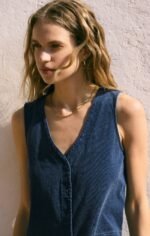 Solace V-Neck Jersey Denim Tank - Image 2