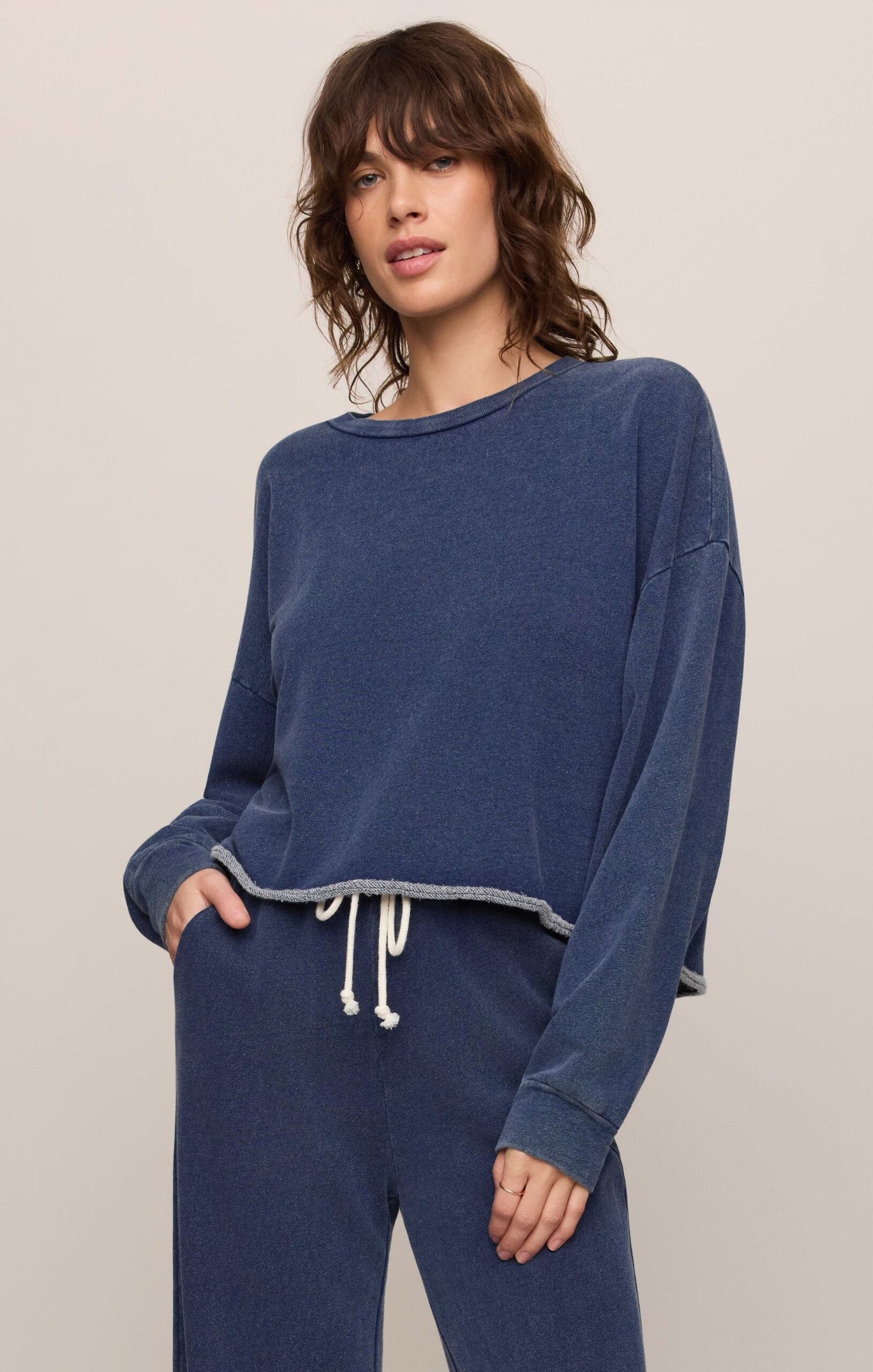 imrds-29358 Circuit Knit Denim Sweatshirt - Image 1