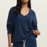 Imrds Knit Denim V-Neck Sweatshirt