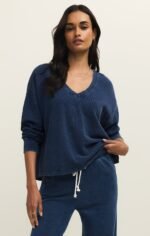 Imrds Knit Denim V-Neck Sweatshirt