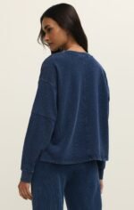 Imrds Knit Denim V-Neck Sweatshirt - Image 2