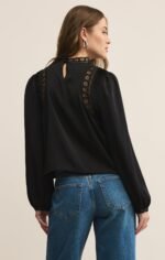 Silvana Mock Neck Embroidered Top - Image 2
