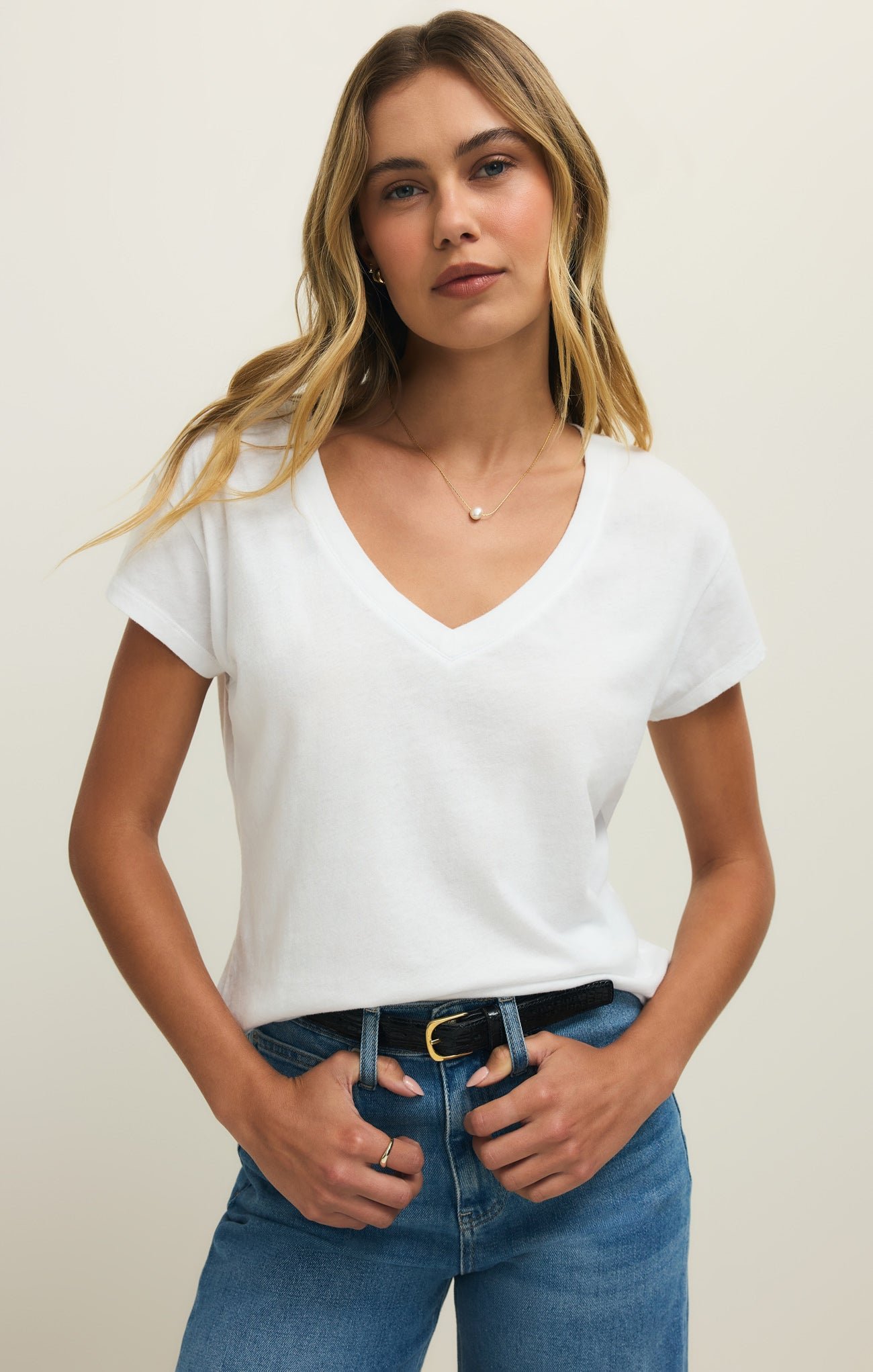 imrds-29450 Modern Jersey V-Neck Tee - Image 1