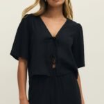 La Belle Linen Cropped Top