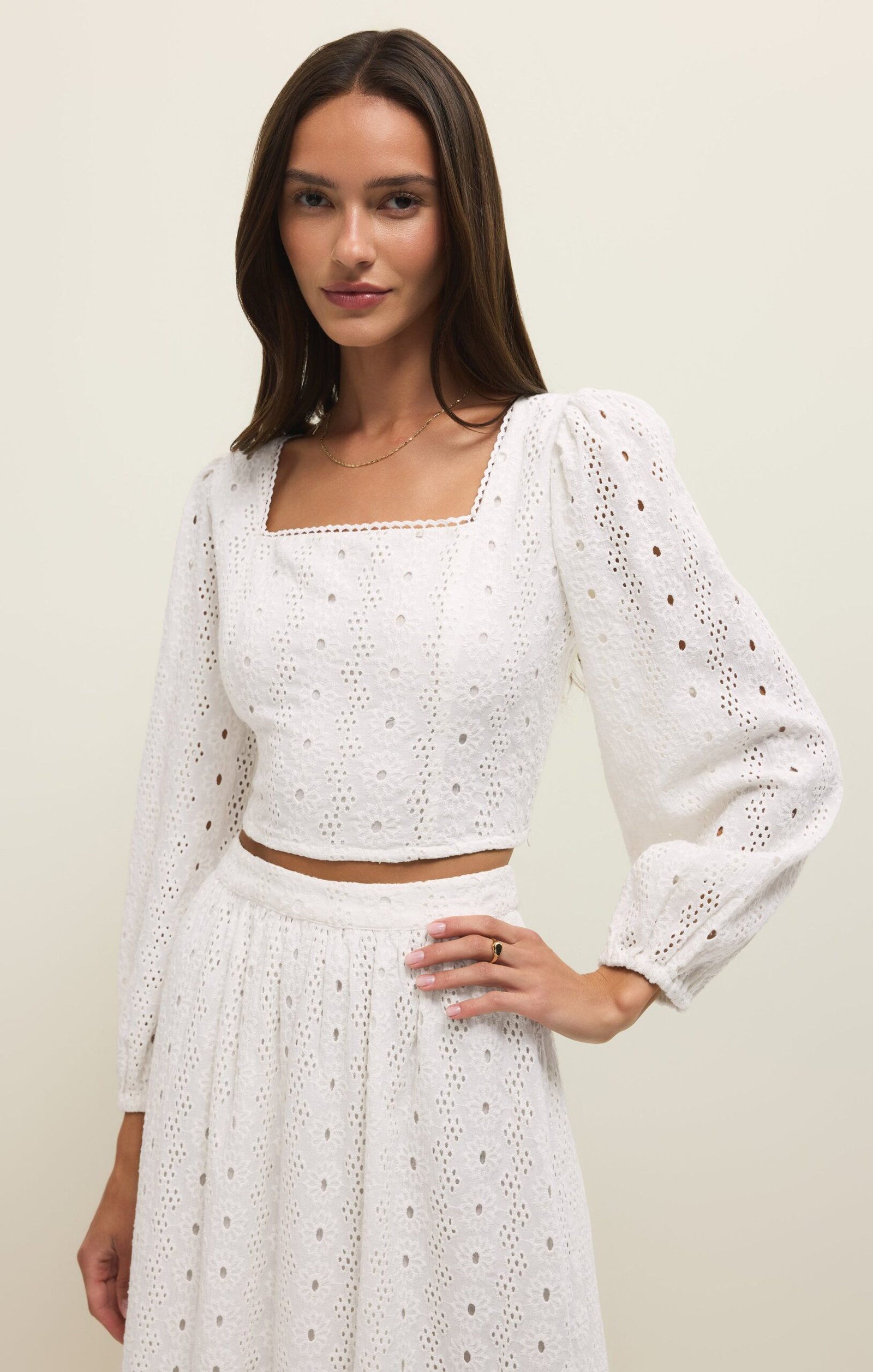 imrds-29456 Bria Cotton Eyelet Top - Image 1