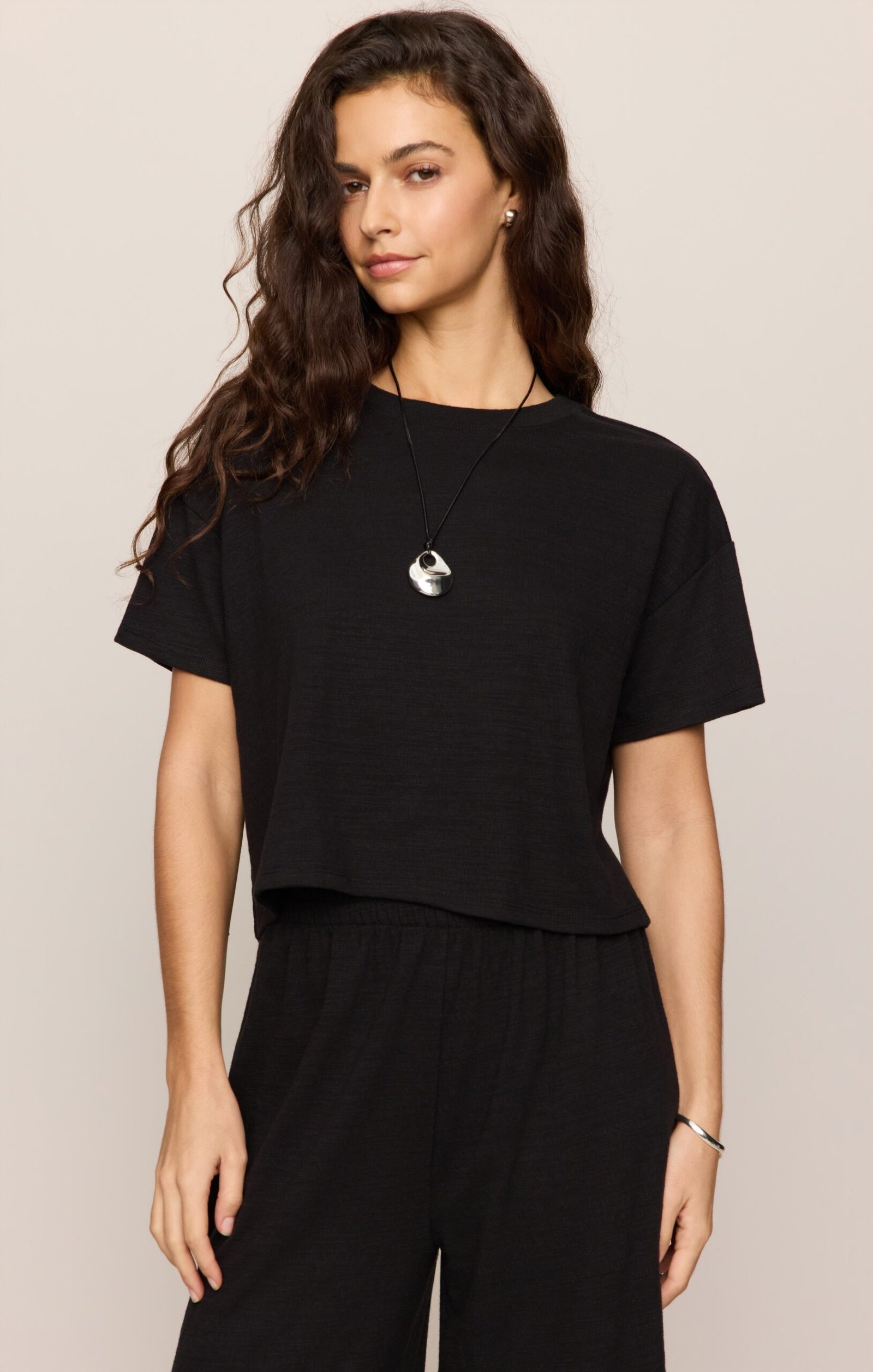 imrds-29460 Sway Textured Cropped Tee - Image 1