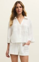 Helena Airy Gauze Button Up - Image 2
