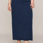 Gail Jersey Denim Midi Skirt