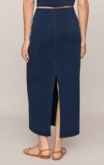 Gail Jersey Denim Midi Skirt - Image 2