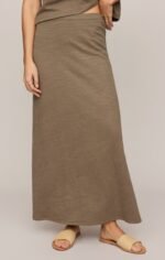Delavine Textured Midi Skirt
