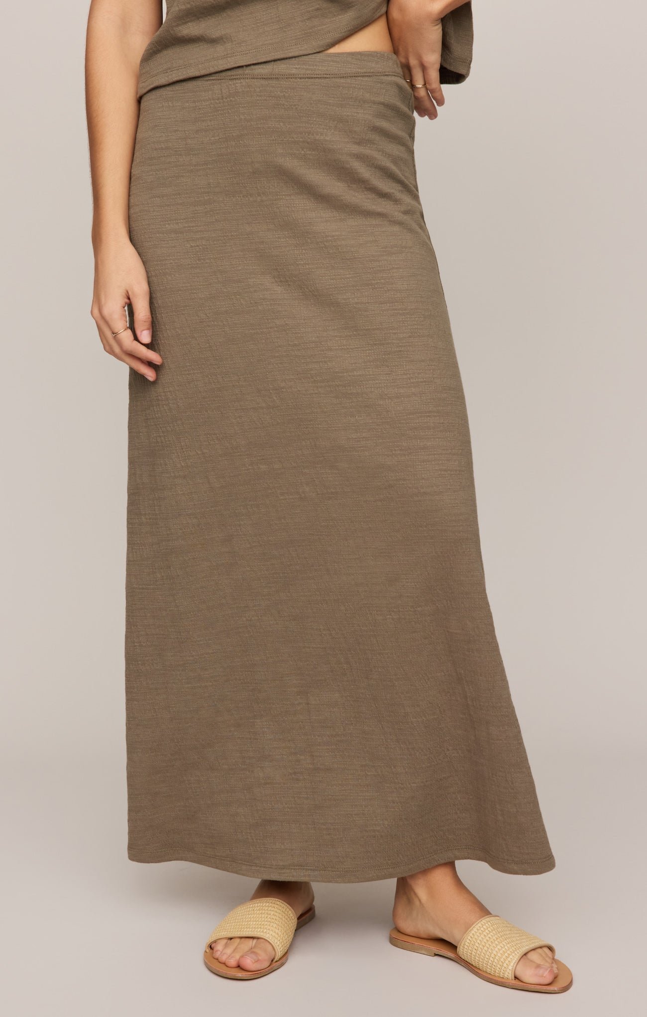 imrds-29631 Delavine Textured Midi Skirt - Image 1