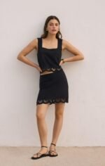 Charlene Embroidered Linen Mini Skirt - Image 2