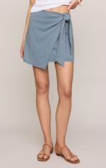Sora Jersey Denim Mini Skirt - Image 2