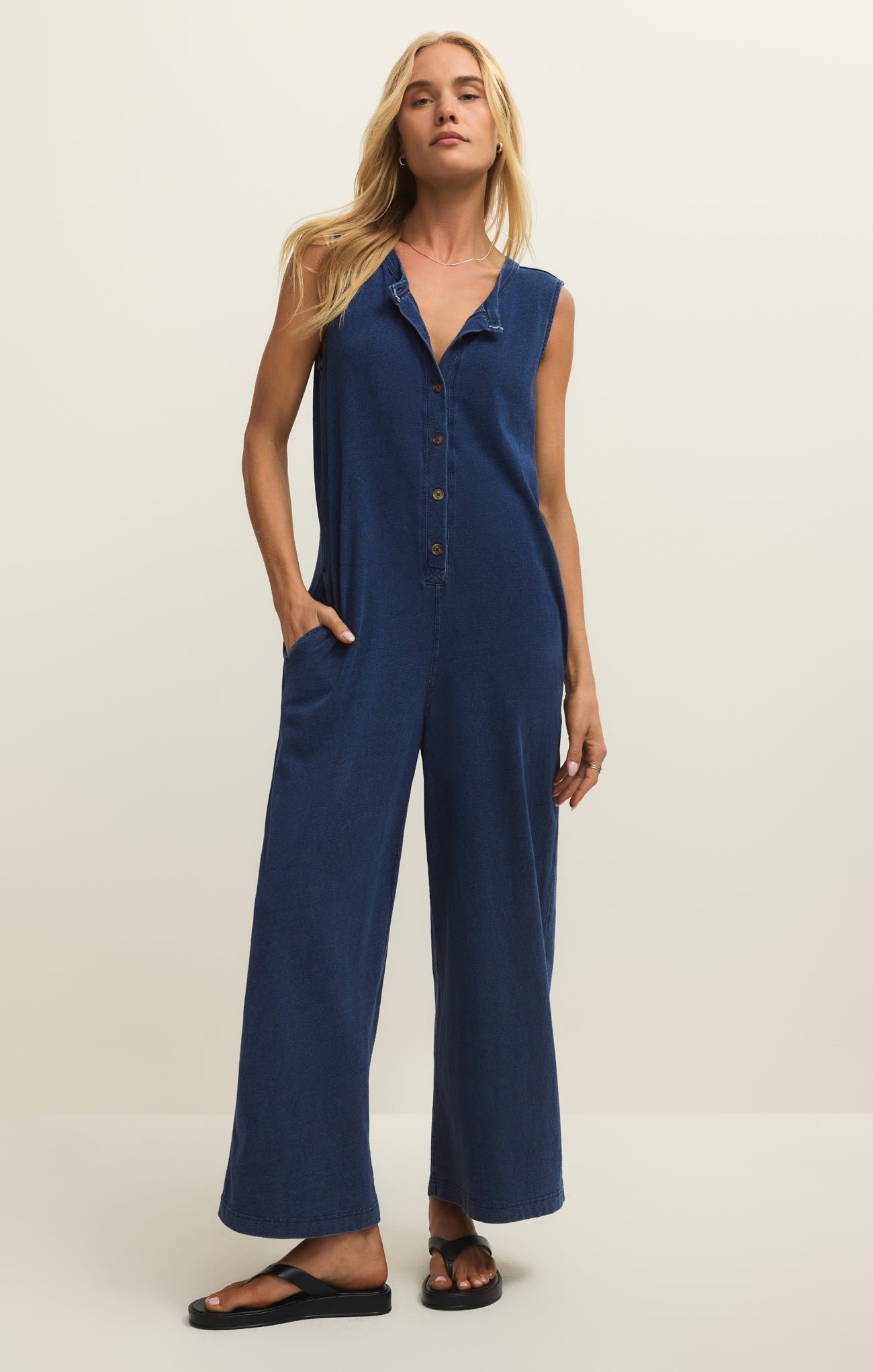 imrds-29835 Fiona Jersey Denim Jumpsuit - Image 1
