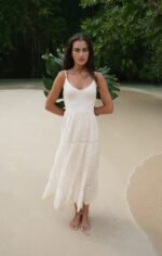 Behati Eyelet Midi Dress